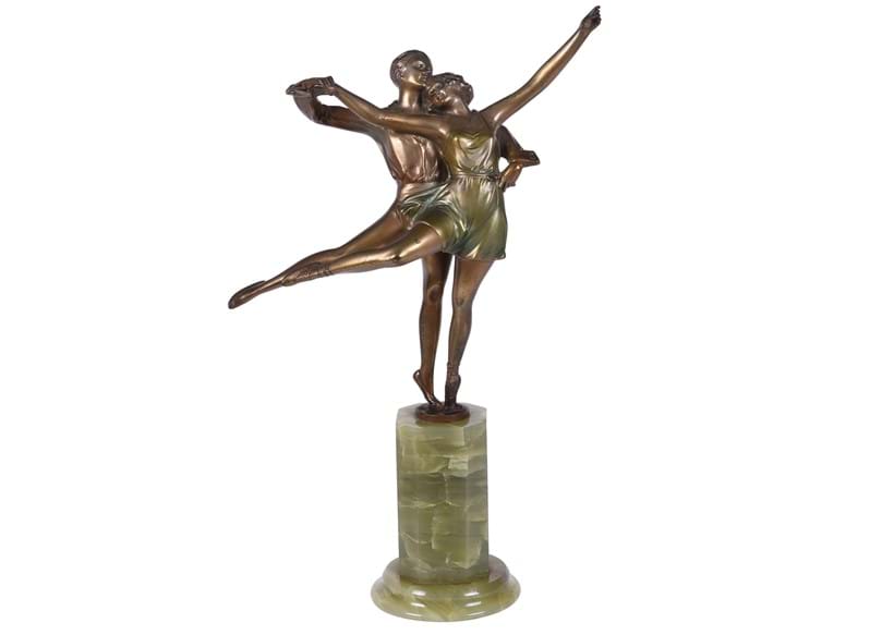 Inline Image - Lot 119: Bruno Zach, Pair of Dancers, an Art Deco cold painted bronze group of dancers | Est. £2,500-3,500 (+ fees)