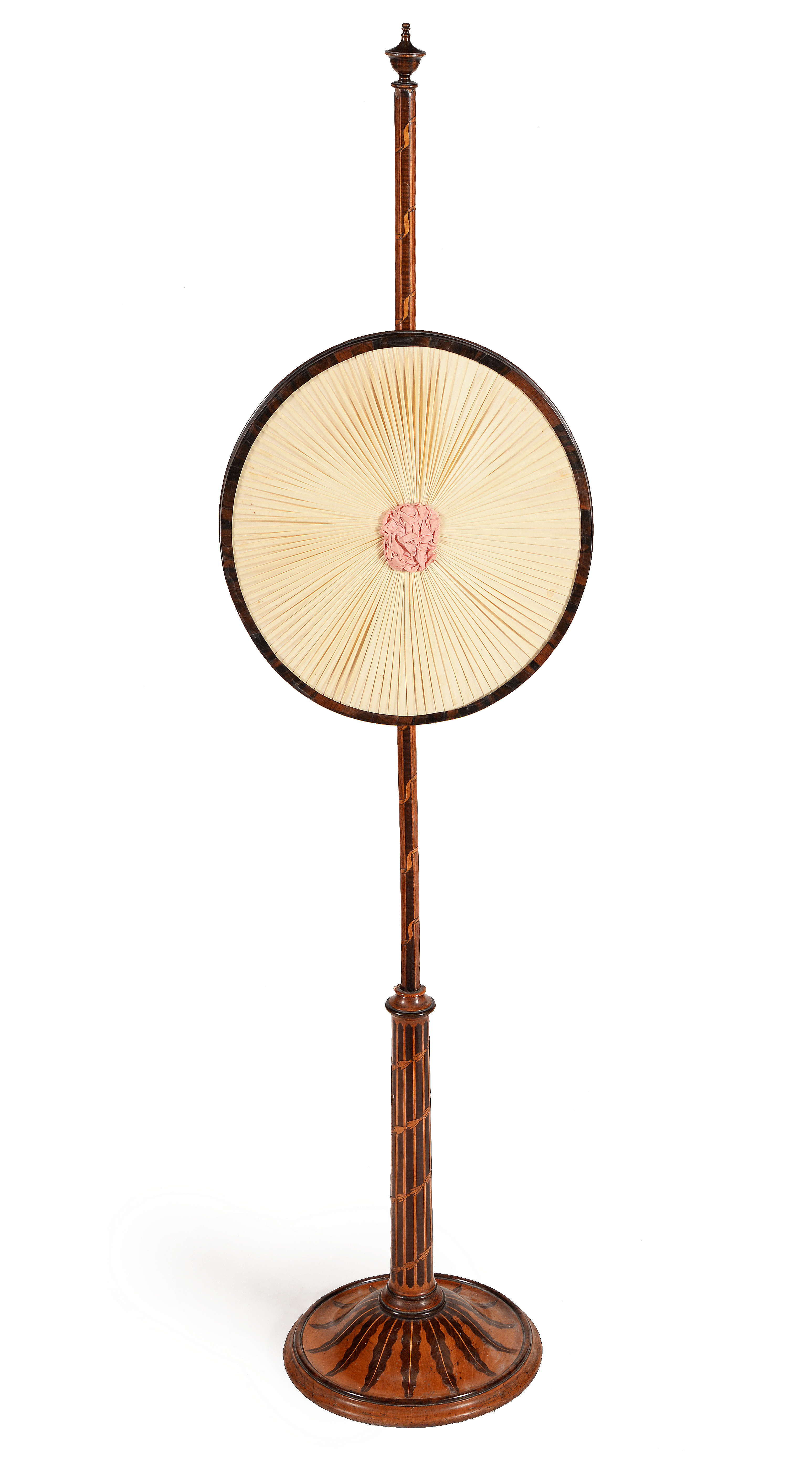 Inline Image - Lot 605: A George III specimen hardwood pole-screen, in Hepplewhite taste, circa 1800 | Est. £300-500 (+ fees)