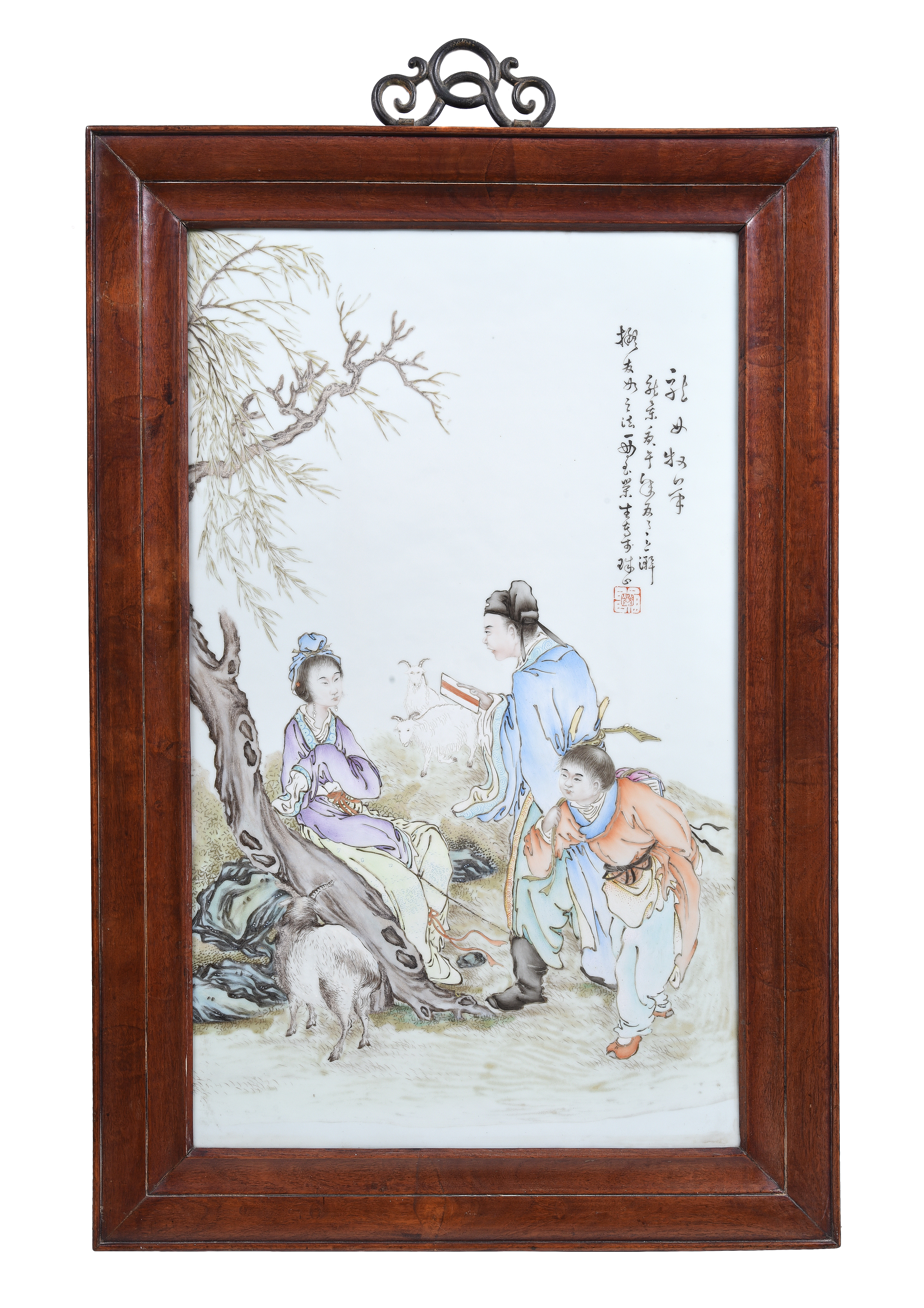 Inline Image - Lot 172: A Chinese famille rose porcelain plaque by Wei Rongsheng, Republic period, dated to the year of Genwu (1930) | Est. £3,000-5,000 (+ fees)