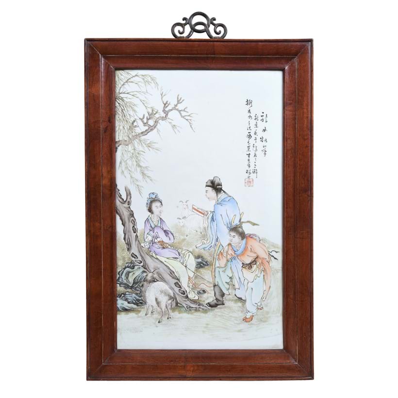 Inline Image - Lot 172: A Chinese famille rose porcelain plaque by Wei Rongsheng, Republic period, dated to the year of Genwu (1930) | Est. £3,000-5,000 (+ fees)