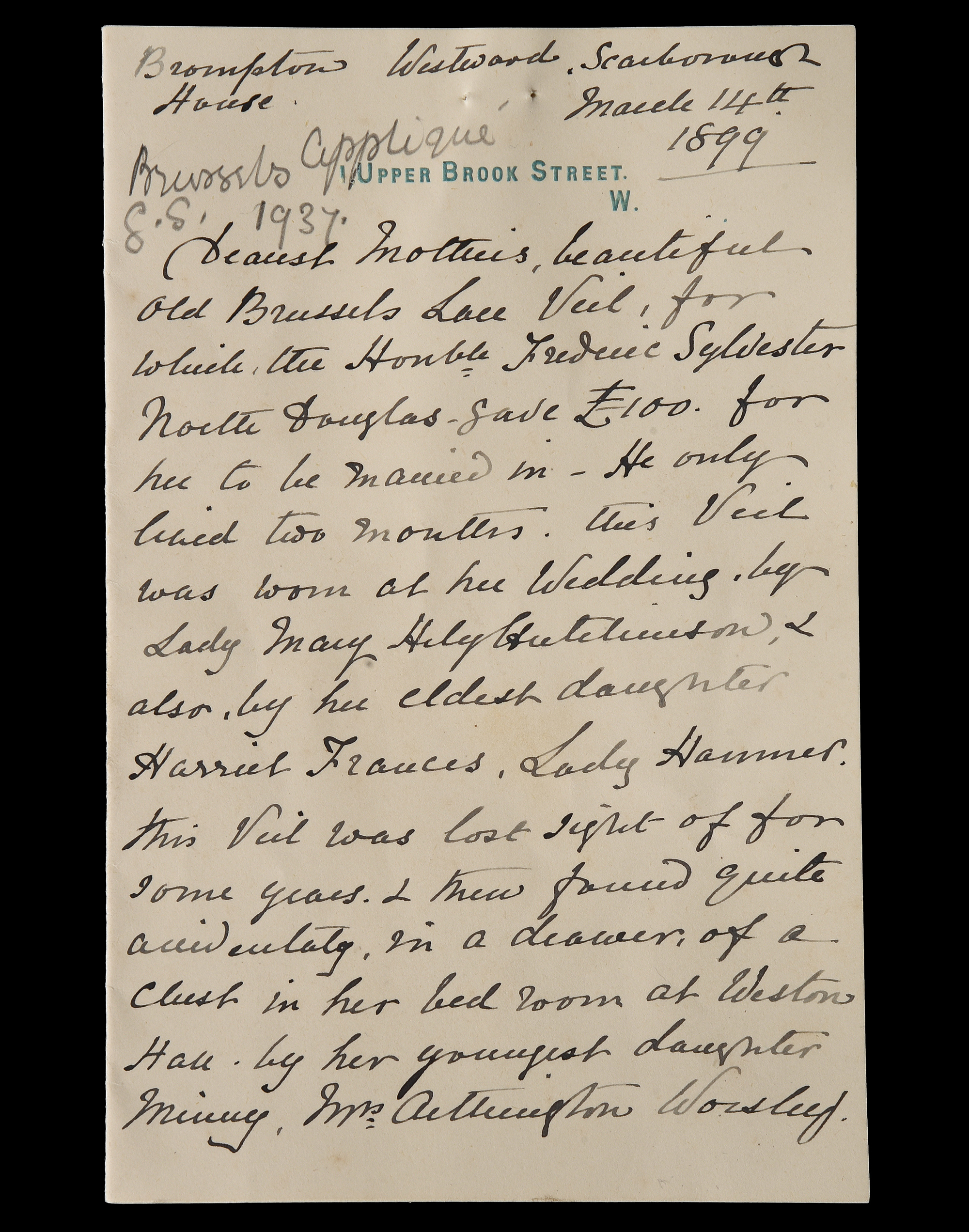 Inline Image - (Accompanying letter from Brompton House, Scarborough)