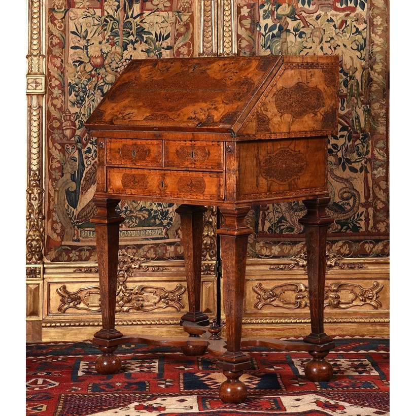 Inline Image - Lot 78: A William & Mary walnut and 'seaweed' marquetry bureau, possibly by Gerrit Jensen, circa 1690 | Est. £7,000-10,000 (+ fees)