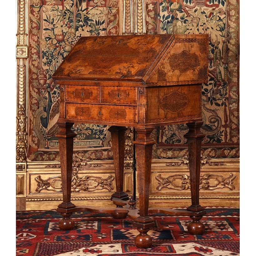 Inline Image - Lot 78: A William & Mary walnut and 'seaweed' marquetry bureau, possibly by Gerrit Jensen, circa 1690 | Est. £7,000-10,000 (+ fees)
