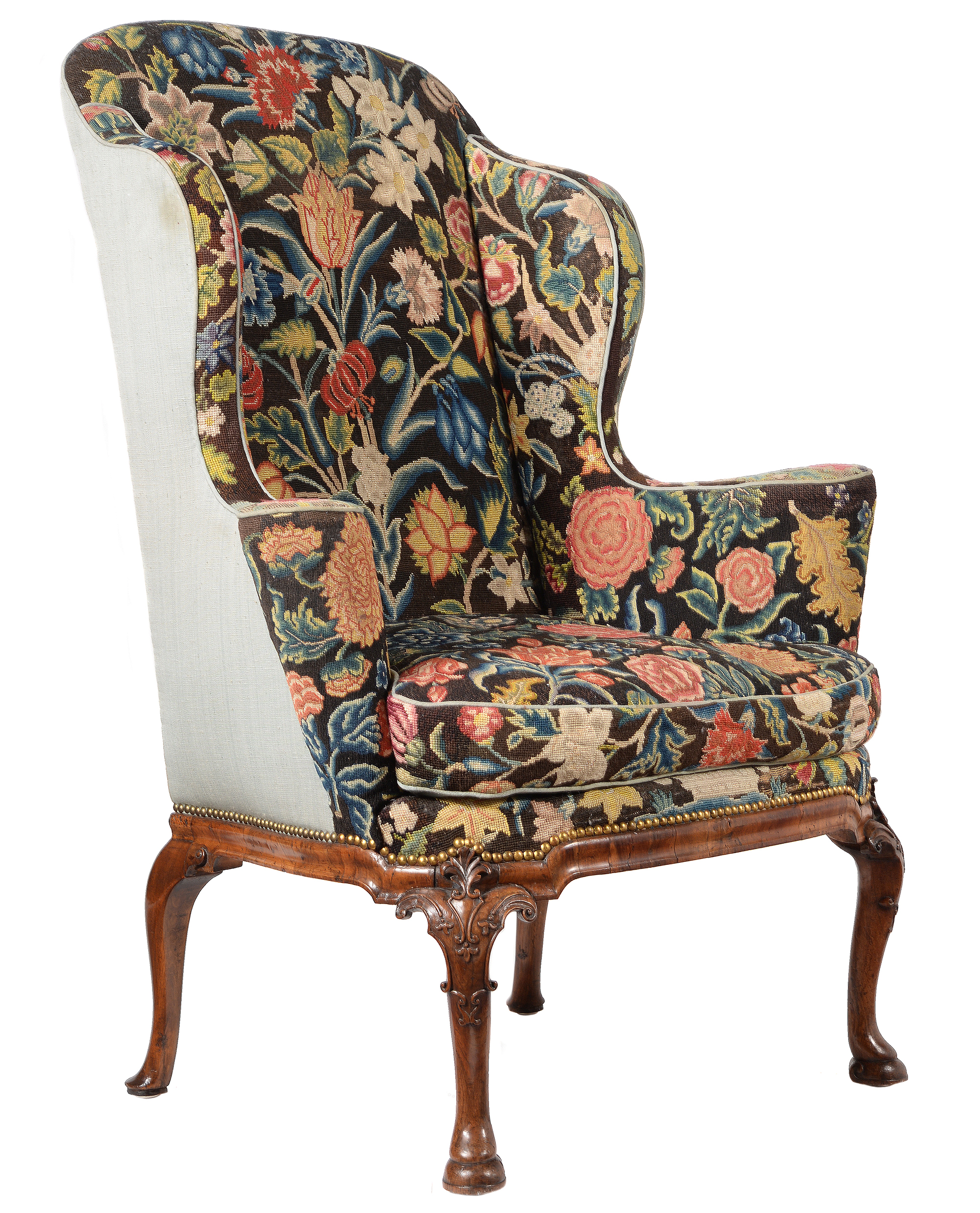 Inline Image - Lot 82: A George II walnut wing armchair, circa 1730 | Est. £15,000-25,000 (+ fees)