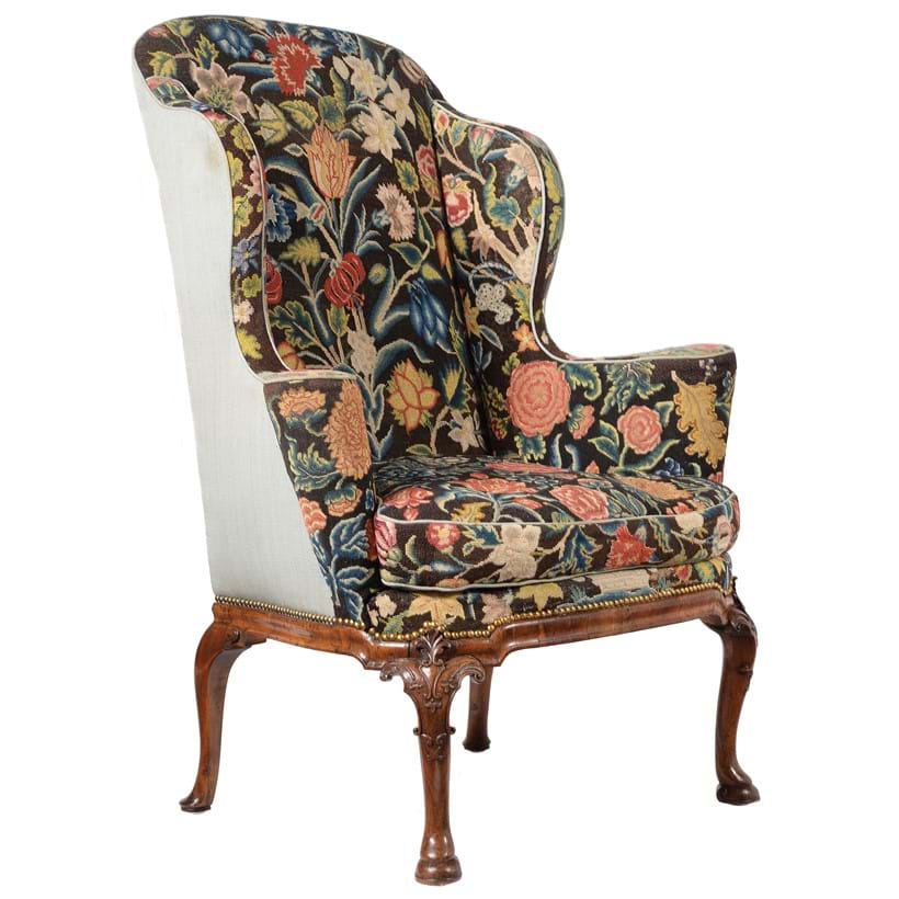 Inline Image - Lot 82: A George II walnut wing armchair, circa 1730 | Est. £15,000-25,000 (+ fees)