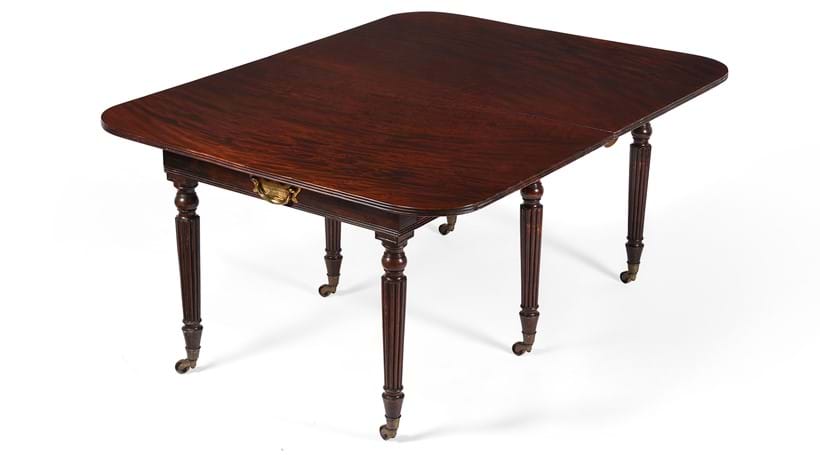 Inline Image - Lot 286: A Regency mahogany extending dining table, by Morgan and Sanders, circa 1815 | Est. £5,000-8,000 (+ fees)