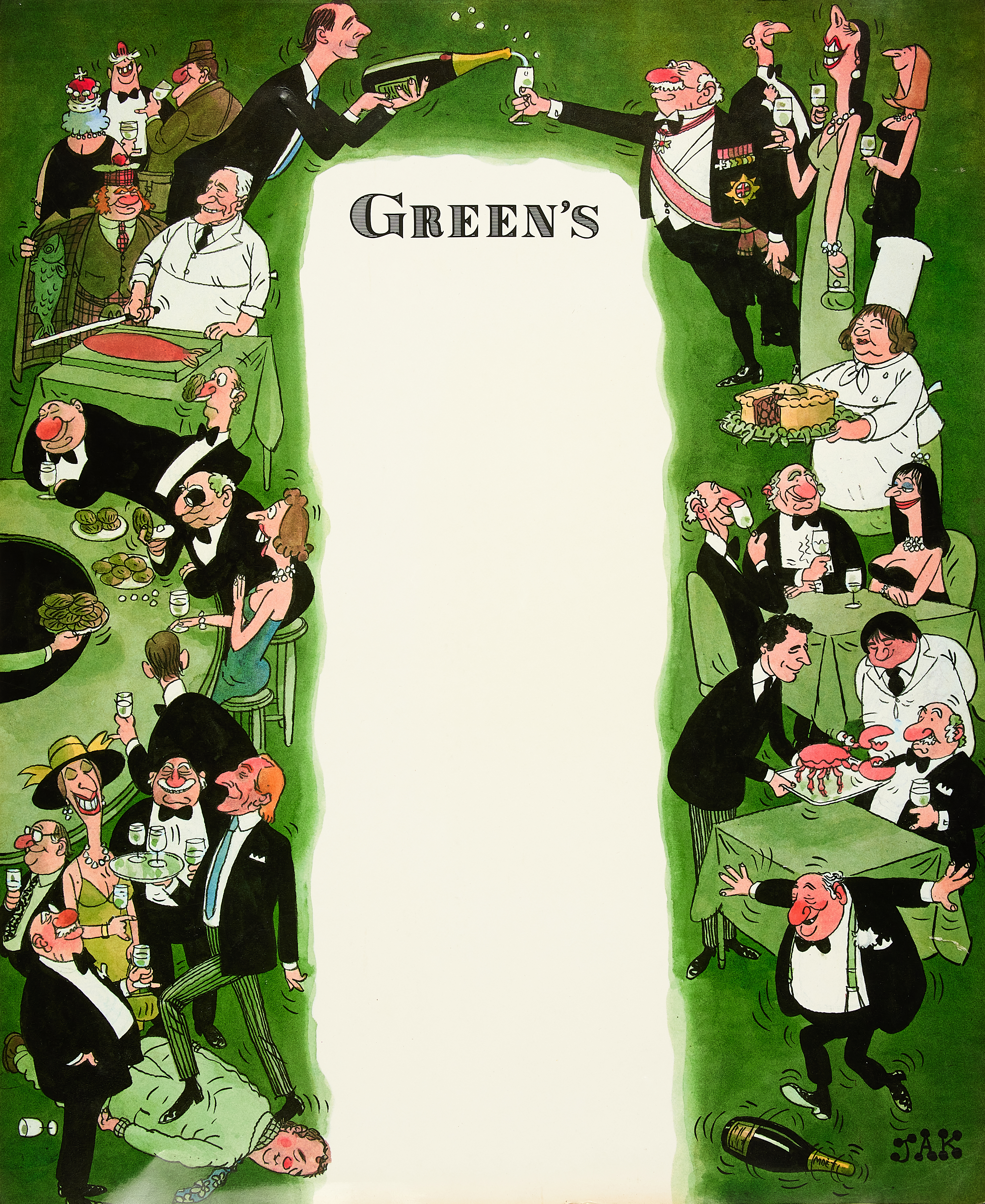 Inline Image - Green’s Restaurant menu card