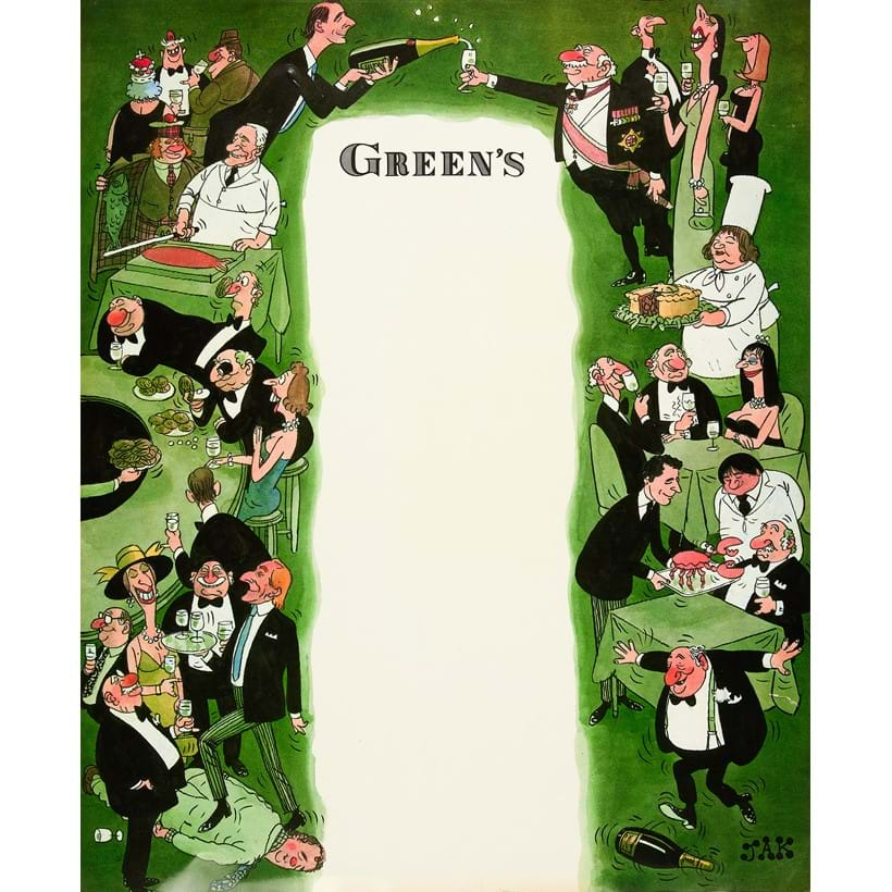 Inline Image - Green’s Restaurant menu card