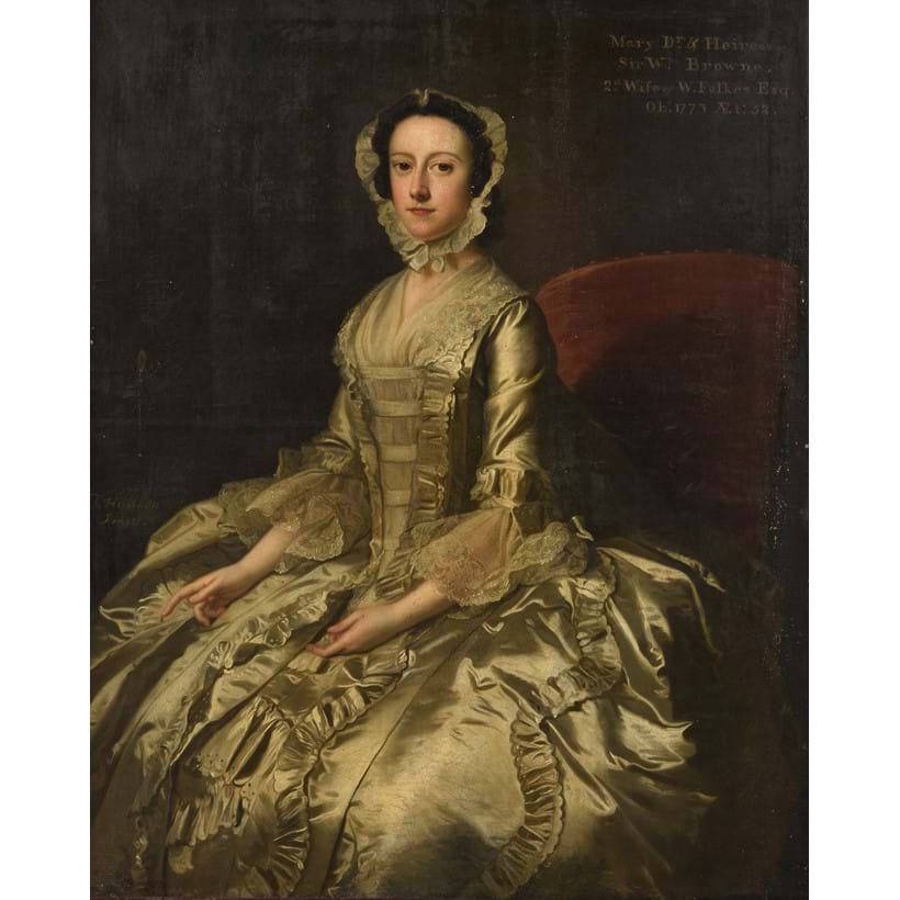 Inline Image - Lot 83: Thomas Hudson (British 1701 - 1779), 'Portrait of Mary Browne (1721 - 1773)', Oil on canvas | Est. £10,000-15,000 (+ fees)