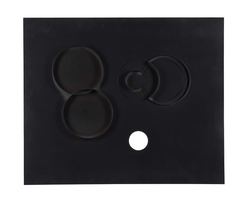 Inline Image - Lot 203: λ Gail Olding (20th/21st Century), 'Untitled (Black & White wall sculpture)', Mixed media on wood | Est. £2,500-3,000 (+ fees)