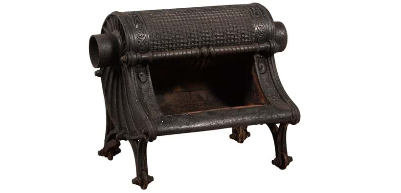 Inline Image - Lot 72 | A Victorian cast iron wood burning stove or Nautilus Grate, circa 1885 | Est. £400-600 (+ fees)