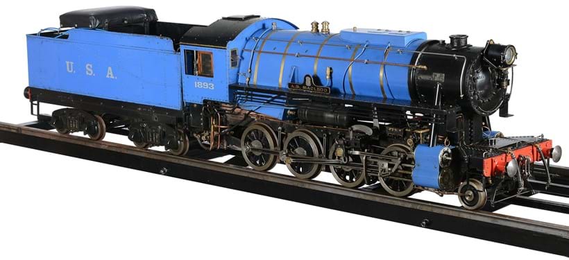 Inline Image - Lot 123: A rare and well engineered 7 1/4 inch gauge model of a S160 Austerity 2-8-0 tender locomotive 'A.B.Macleod' No 1893 | Est. £15,000-20,000 (+ fees)