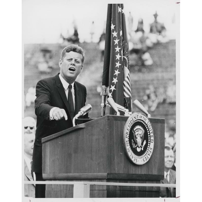 Inline Image - Lot 44: John F. Kennedy delivers the famous "We Choose to Go to the Moon" speech, 12 Sept 1962 | Est. £300-500 (+ fees)