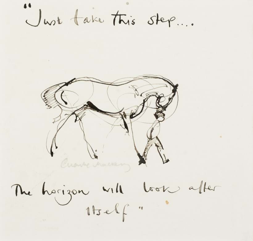 Inline Image - Lot 217: Charlie Mackesy (British b. 1962), 'Just Take This Step', Ink | Est. £3,500-4,000 (+ fees)