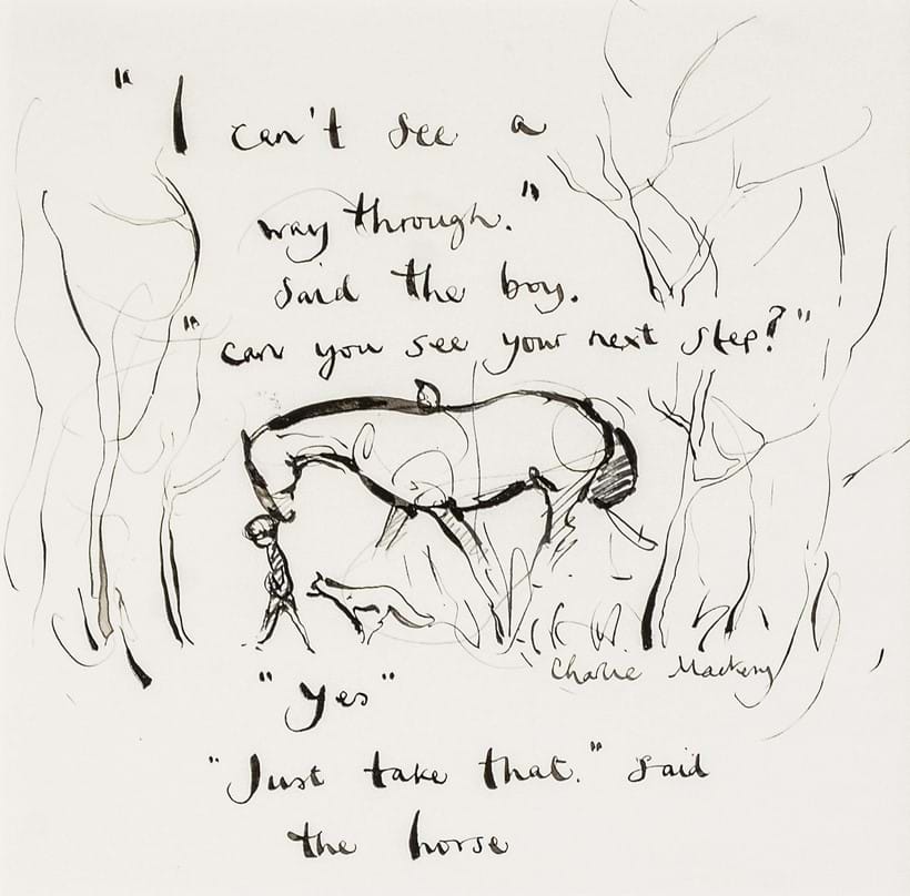 Inline Image - Lot 215: Charlie Mackesy (British b. 1962), 'Can You See Your Next Step', Ink | Est. £4,000-6,000 (+ fees)