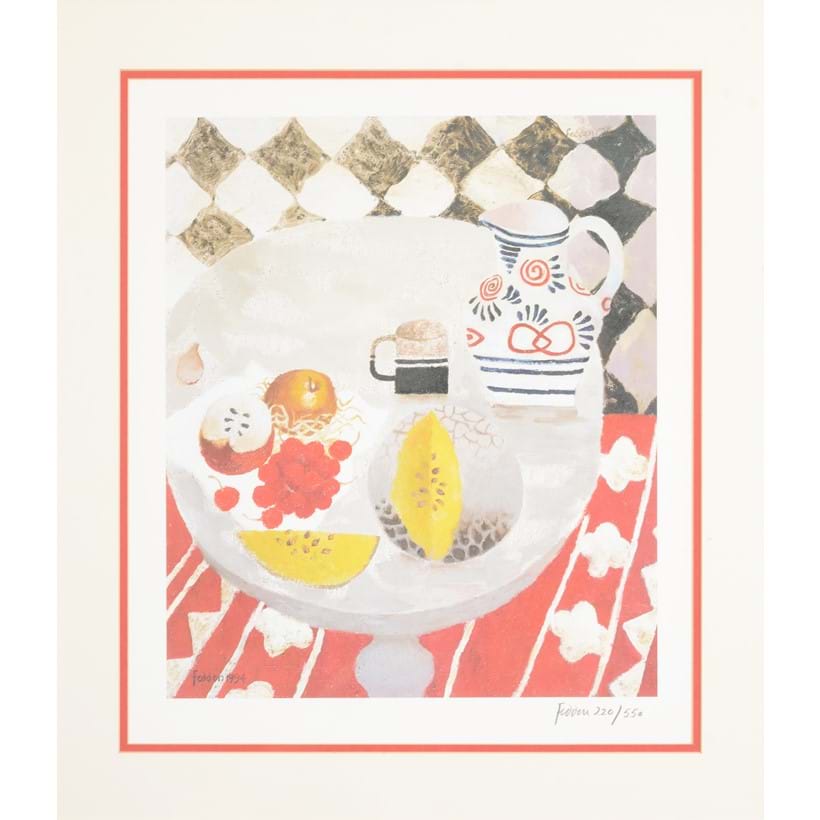 Inline Image - Lot 221: Mary Fedden (British 1915-2012), 'The Matisse Jug (No. 1)', Lithograph printed in colours, 1995 | Est. £300-500 (+ fees)