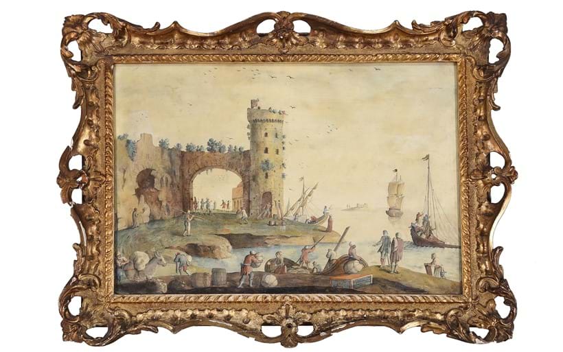 Inline Image - Lot 109: A rare Florentine Scagliola panel by Lamberto Cristiano Gori, signed and dated either 1752 or 1782 | Sold for £19,375
