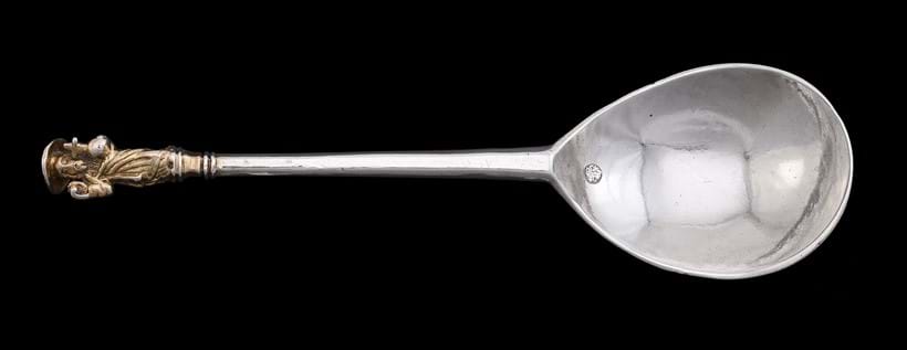 Inline Image - Lot 87: A Henry VIII silver apostle spoon, The Master, maker's mark A Gate, unascribed, London 1514 | Est. £8,000-12,000 (+ fees)