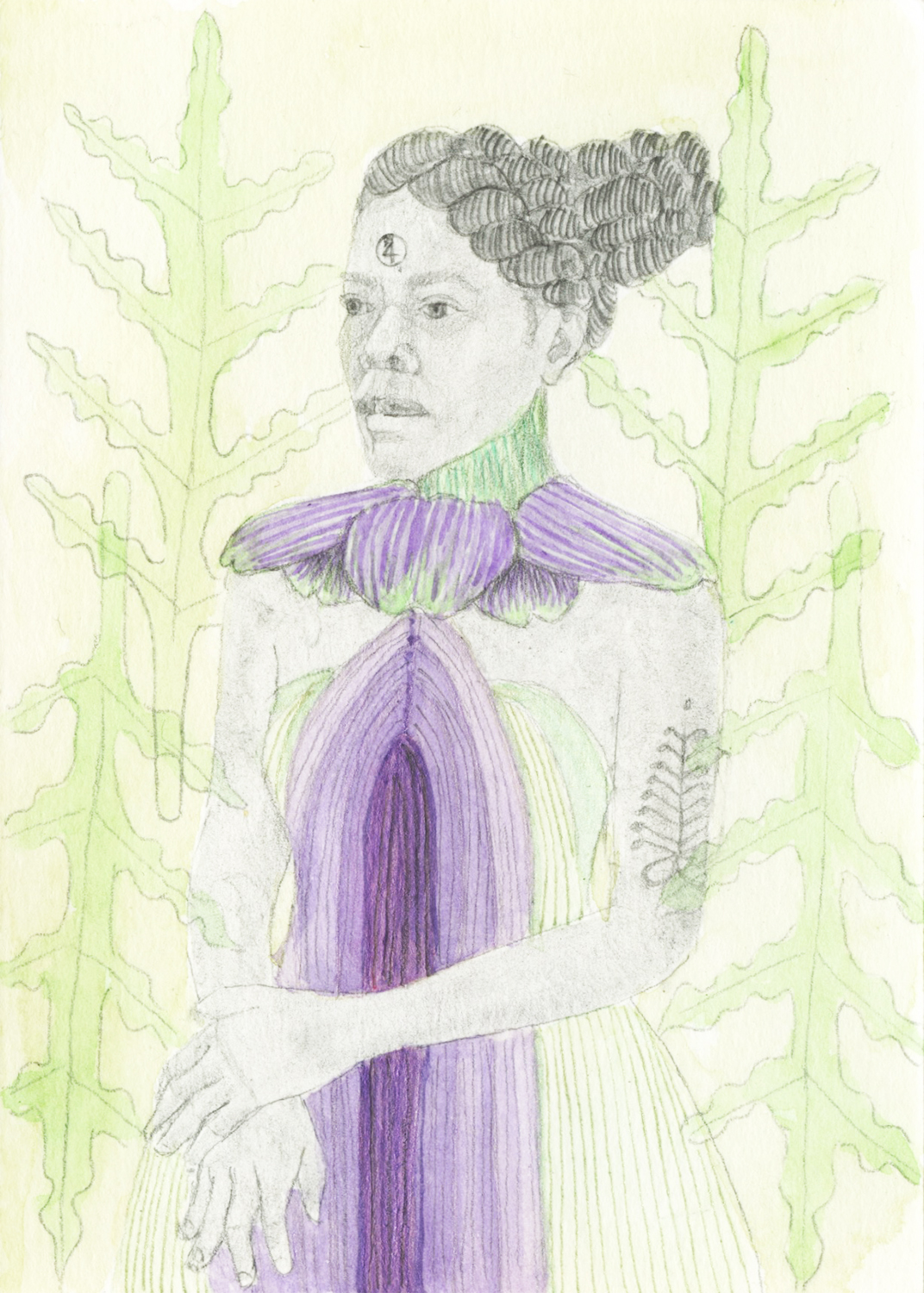 Inline Image - Lot 216: Charmaine Watkiss, 'Your Inner Resourcefulness Will Serve You Well', Pencil, Graphite, Watercolour and Ink on Paper | Sold for £480