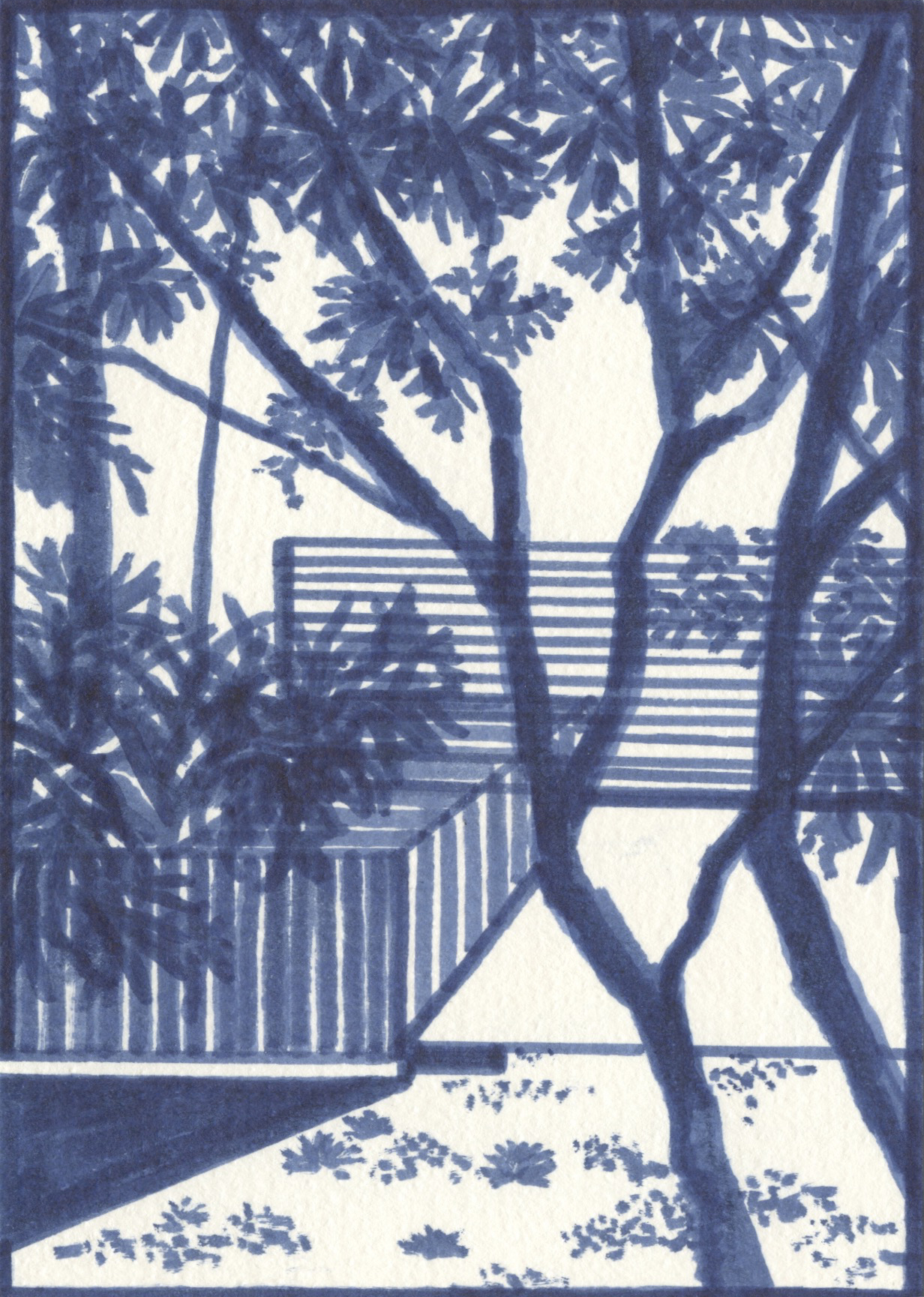 Inline Image - Lot 105: Charlotte Keates, 'Under Treetops 1', Ink on Paper | Sold for £800