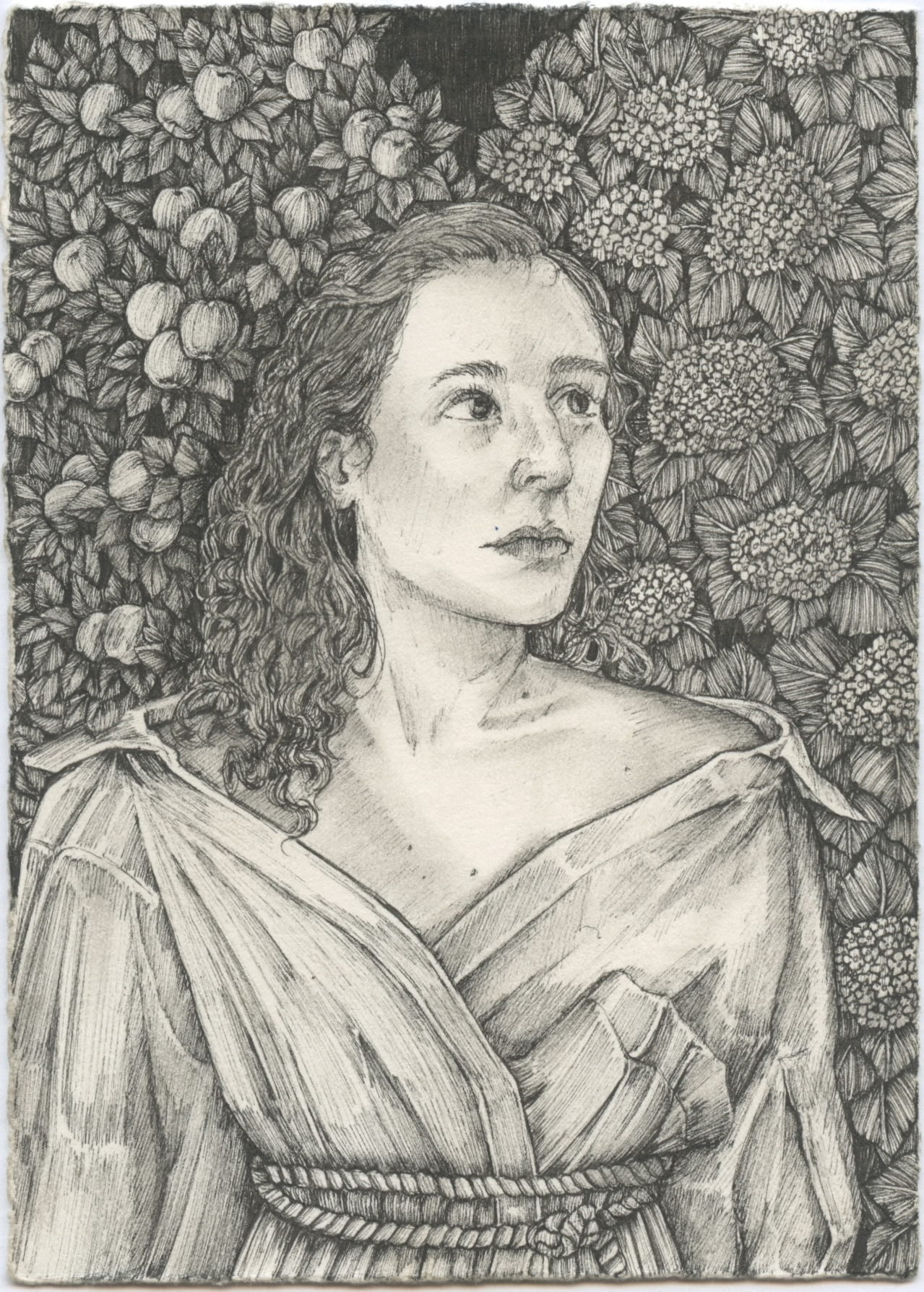 Inline Image - Lot 493: Olivia Kemp, 'In the Green Garden', Ink on Paper | Sold for £750