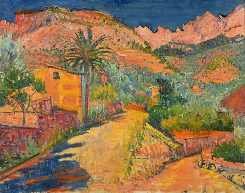 Inline Image - Lot 147: λ Frederick Gore (British 1913-2009), 'Mountain Landscape, Mallorca, no. 2', Oil on canvas | Sold for £17,500
