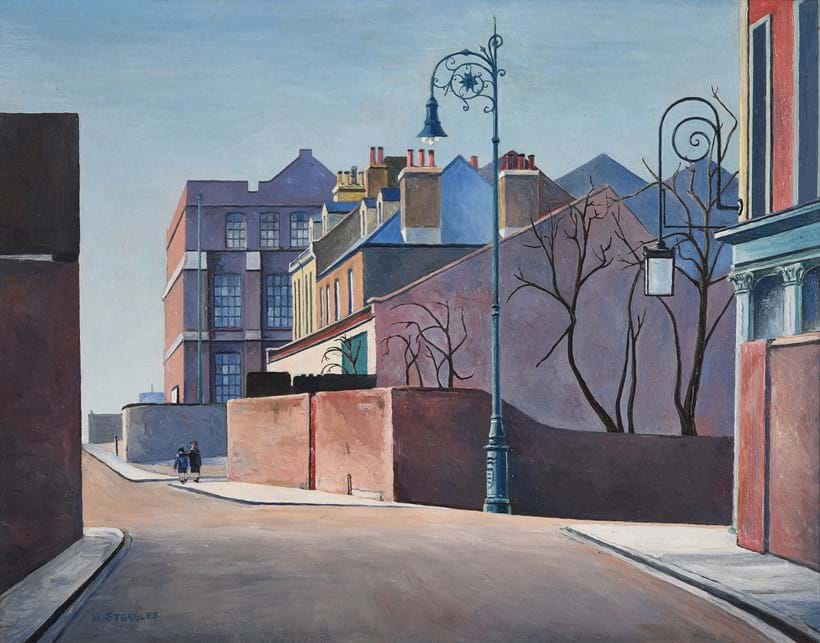 Inline Image - Lot 76: λ Harold Steggles (British 1911-1971), 'Old Ford Road, Bow', Oil on board | Sold for £12,500