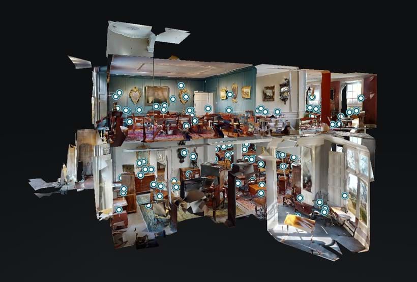 Inline Image - The "Dollshouse View" of Donnington Priory. You can click on the "View Dollshouse", "View Floor Plan" or "Floor Selector" icon to navigate to the room you want to view.