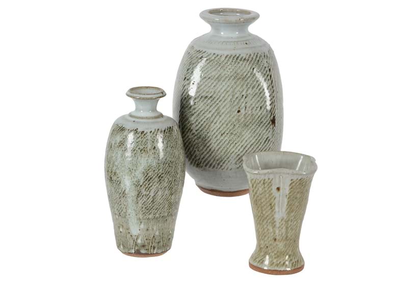 Inline Image - Lot 199: λ William Plumptre (b.1959), a group of three glazed stoneware vases | Est. £500-700 (+ fees)