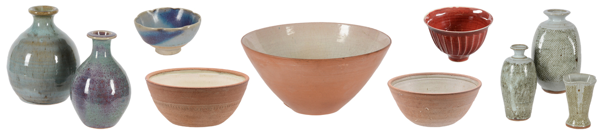 British Studio Pottery: including works by Lucie Rie, Bernard Leach, David Leach, Richard Batterham, Edward Hughes, William Plumptre & Charles Vyse | Interiors Auction | 20 April 2022