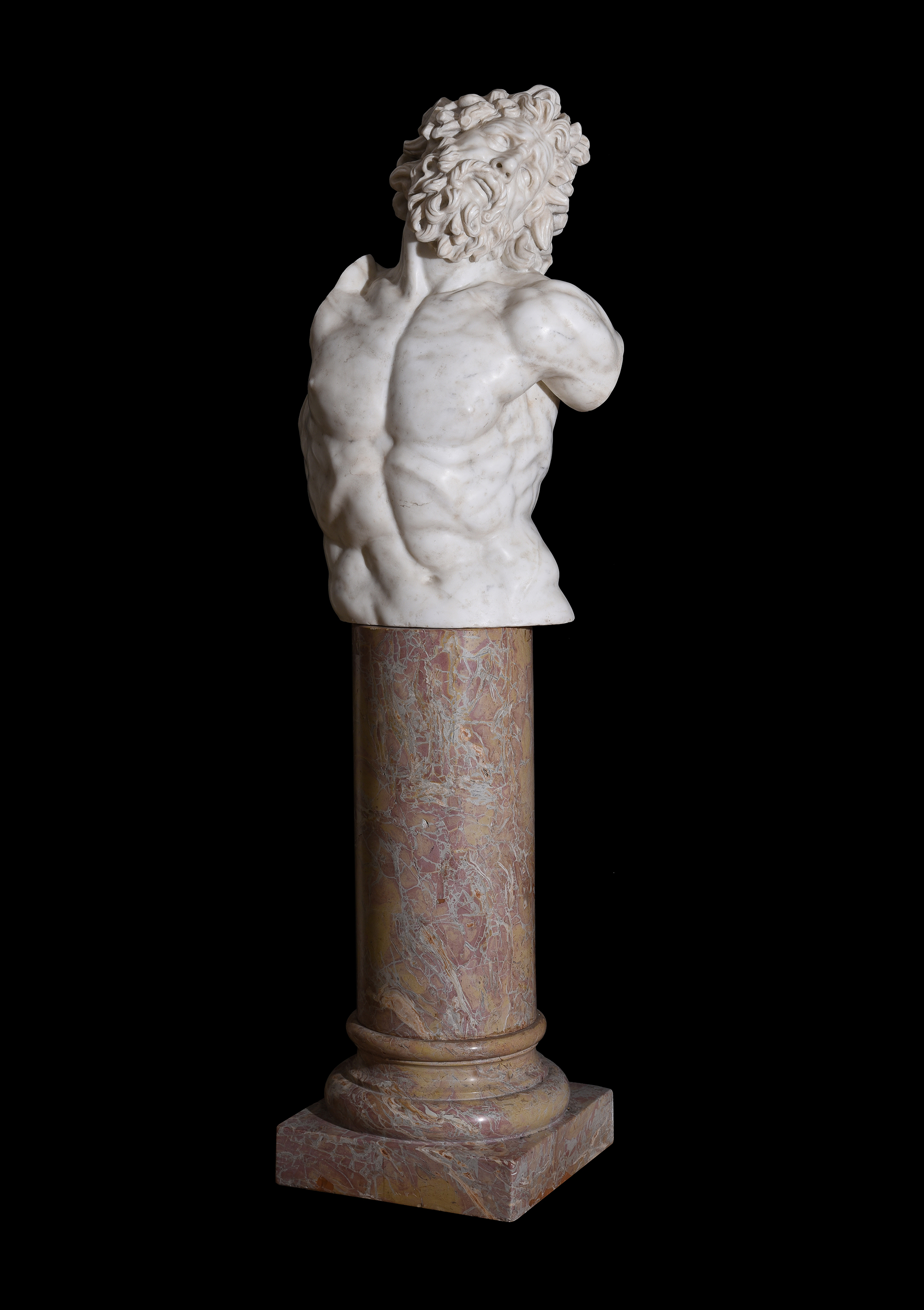 Inline Image - Lot 473: A carved marble part figure of the seer and priest Laocoön, after the antique, probably Italian or French, late 19th century | Sold for £17,500