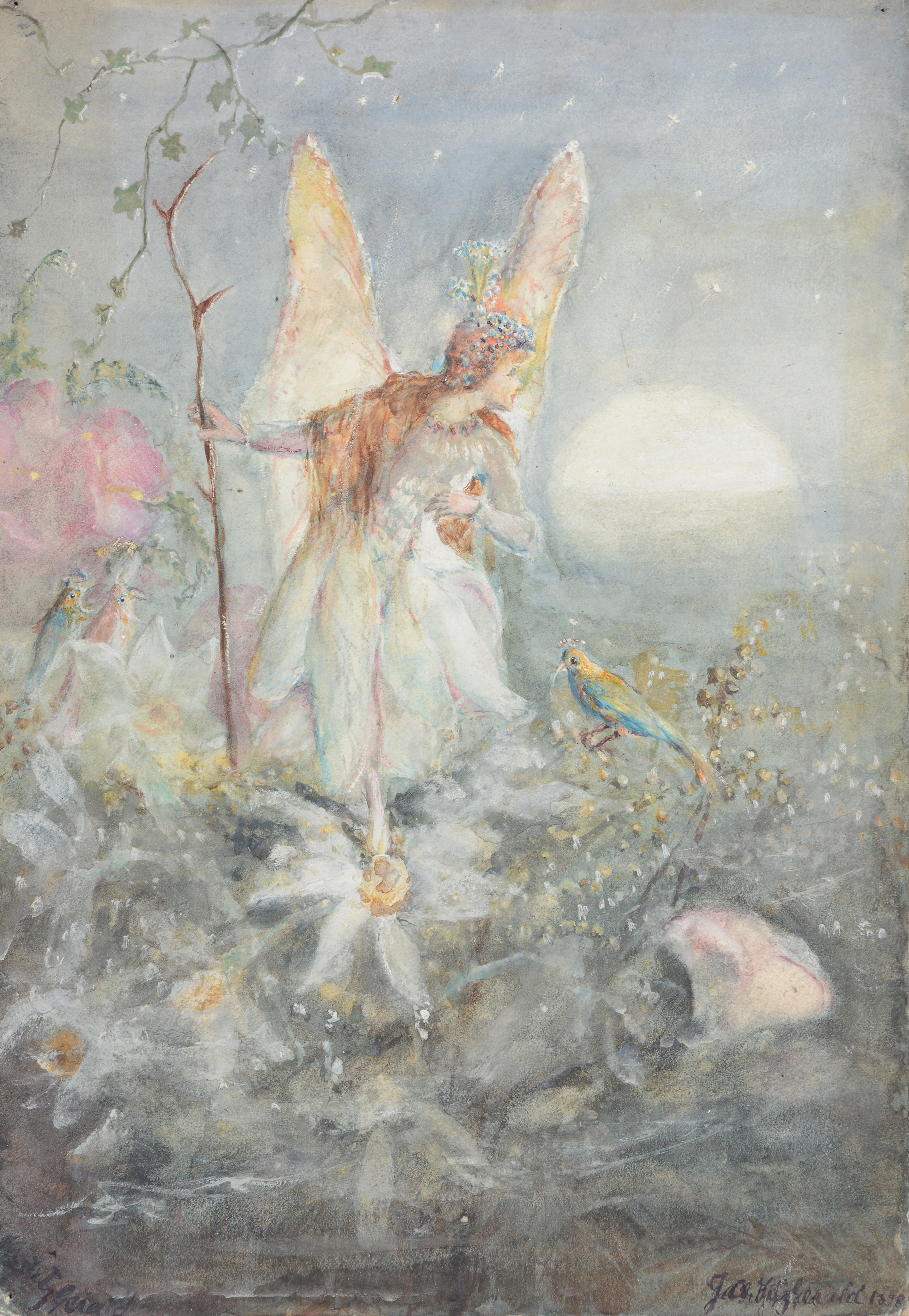 Inline Image - Lot 153: John Anster Fitzgerald (British 1832-1906), 'A tiptoeing Fairy Queen', Watercolour and bodycolour | Est. £2,000-2,500 (+ fees)