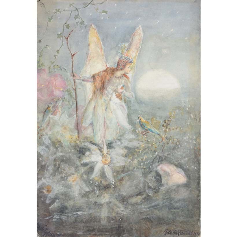 Inline Image - Lot 153: John Anster Fitzgerald (British 1832-1906), 'A tiptoeing Fairy Queen', Watercolour and bodycolour | Est. £2,000-2,500 (+ fees)