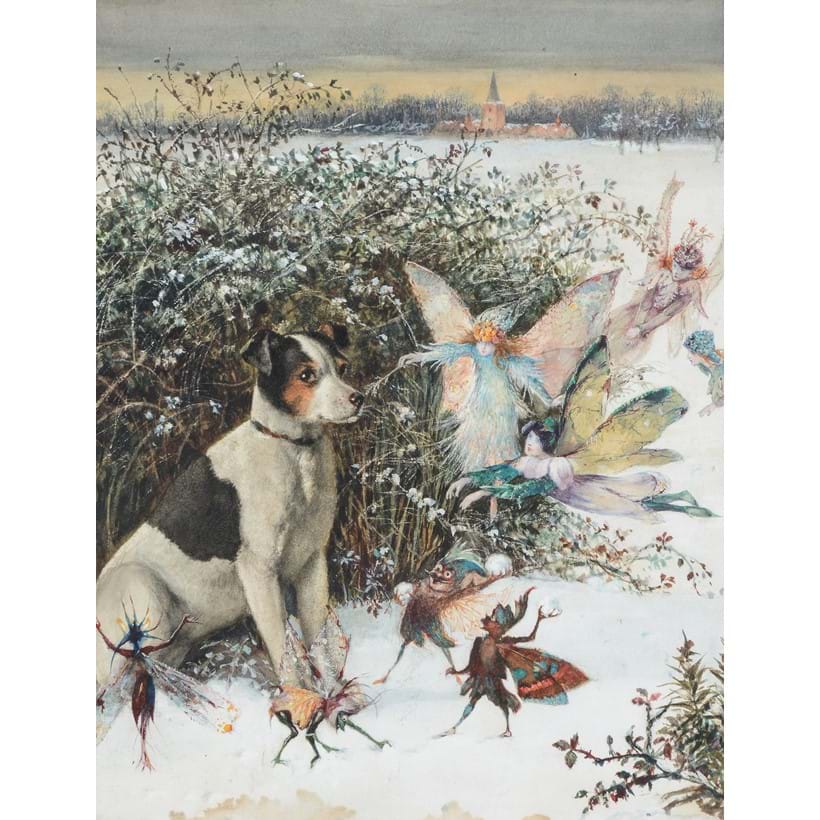 Inline Image - Lot 162: John Anster Fitzgerald (British 1832-1906), 'Snowy mischief', watercolour and bodycolour | Est. £15,000-25,000 (+ fees)
