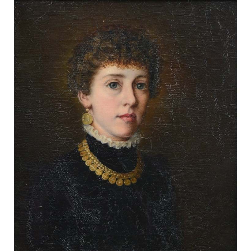 Inline Image - Lot 168: (Part lot) Edith Williams (nee Fitzgerald) (British 1851-1914), 'Self portrait/ Portrait of Thomas Williams',  Oil on canvas | Est. £400-600 (+ fees)