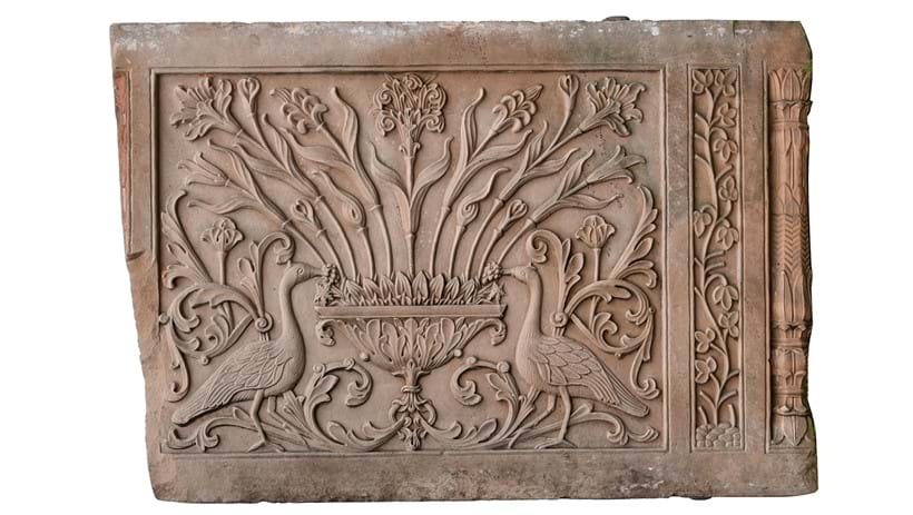 Inline Image - Lot 508: A Mughal buff sandstone architectural panel, late 18th or early 19th century | Est. £800-1,200 (+ fees)