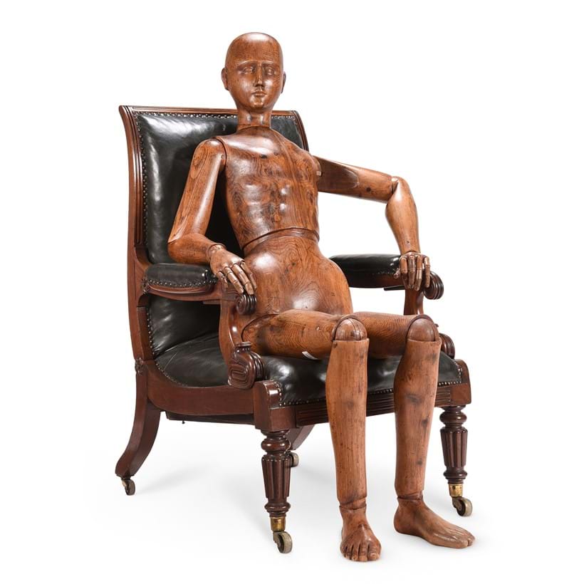 Inline Image - Lot 517: A rare life size carved artist's lay figure or mannequin, English early/mid 19th century | Est. £12,000-18,000 (+ fees)