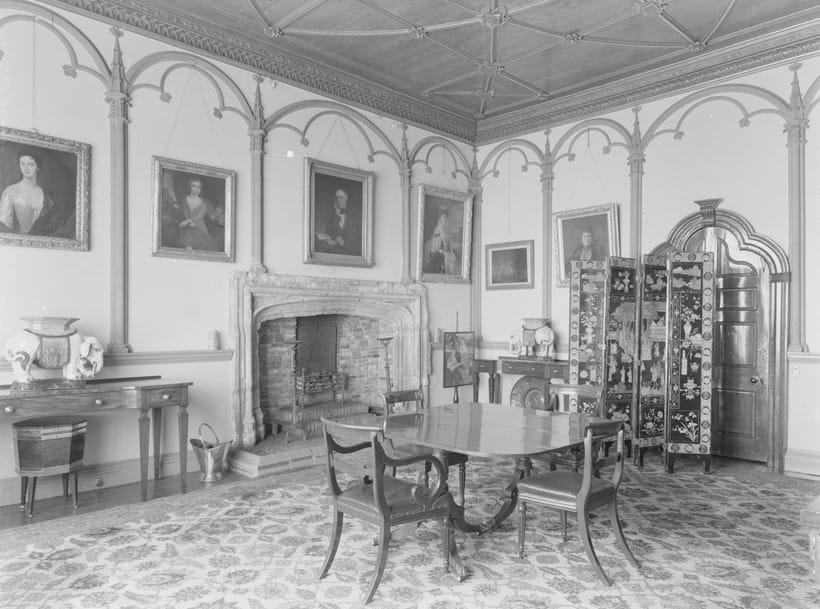 Inline Image - Henry Swinburne’s Gothic Dining Room, Hamsterley Hall c.1939 | @CountryLife/Future Publishing Ltd