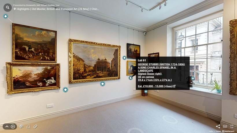 Inline Image - When you have found a lot you are interested in, hover over and click the green tag (circle) to view the lot details: lot number, description, estimate and link through to lot listing.