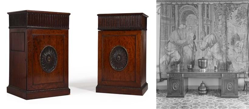 Inline Image - Lot 10: A pair of George III mahogany and parcel gilt pedestal cupboards, Est. £800-1,200 (+ fees) | @CountryLife/Future Publishing Ltd