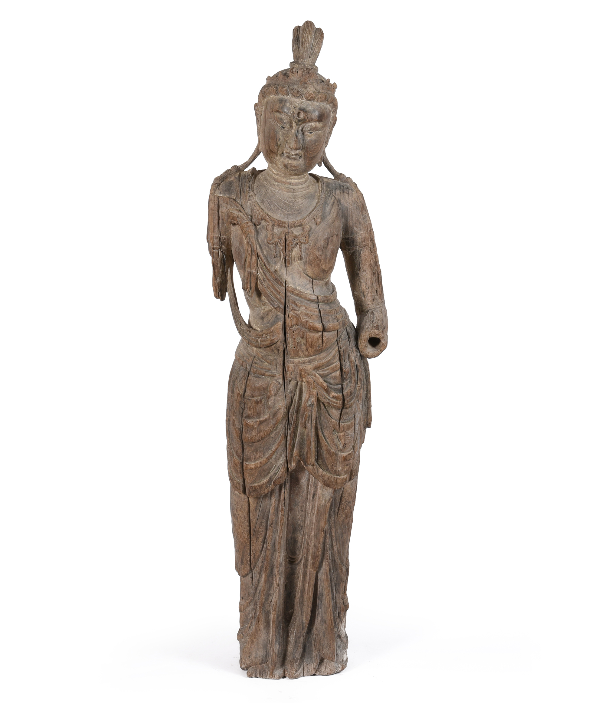 Inline Image - Lot 131: A large Chinese wooden figure of Bodhisattva, Ming dynasty | Sold for £85,000