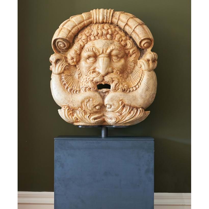 Inline Image - Lot 69: After Bartolomeo Bassi, a monumental Verona marble mascaron of Poseidon, Italian, 20th century | Est. £4,000-6,000 (+ fees)