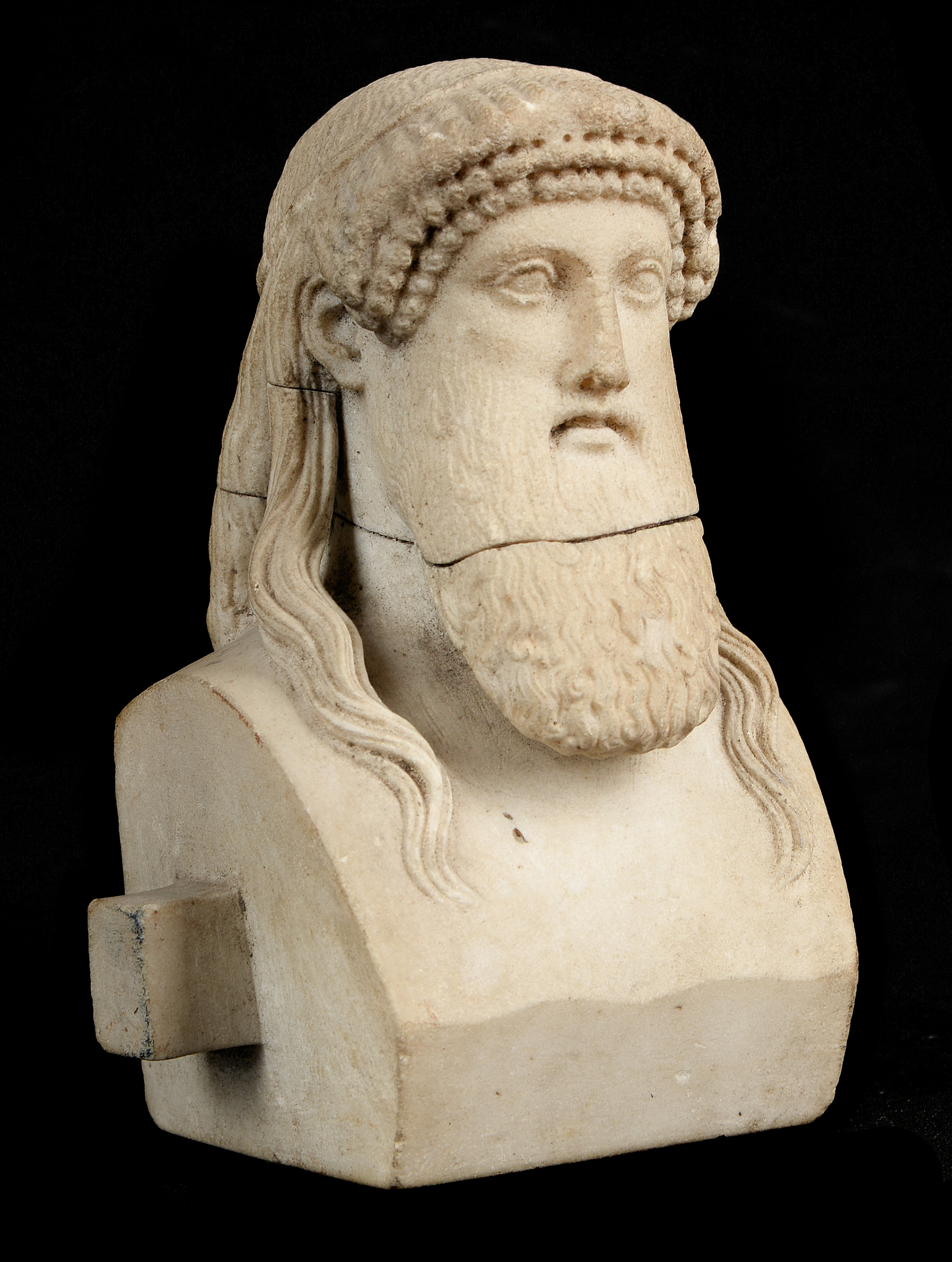 Inline Image - Lot 63: After the Greek antique, a small carved stone herm bust, Italian, possibly late 18th century | Est. £800-1,200 (+ fees)