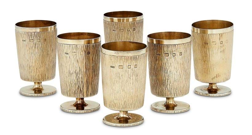 Inline Image - Lot 108: A set of six silver goblets, Gerald Benney, London 1968 (3) and 1969 (3) | Est. £3,000-5,000 (+ fees)