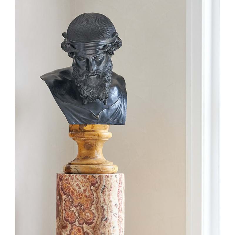 After the antique, a large bronze bust of Dionysus, Naples, late 19th century