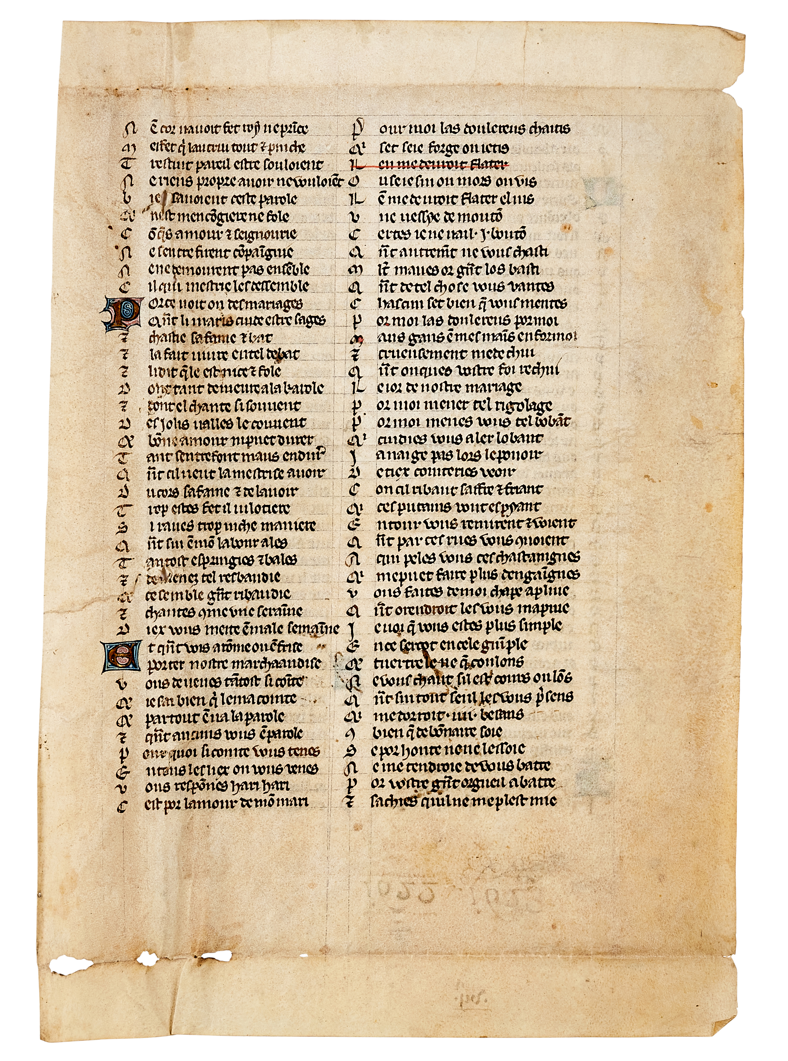 Inline Image - Lot 31: Guillaume de Lorris and Jean de Meun, Roman de la Rose, in Middle French, illuminated manuscript on parchment [northern France (probably Paris), mid-fourteenth century] | Est. £10,000-15,000 (+ fees)