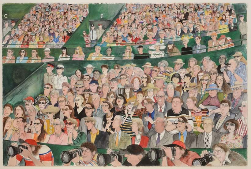 Inline Image - Lot 164: λ Sue Macartney Snape (b. 1957), 'Spectators, Wimbledon, 1999', Watercolour | Est. £3,000-5,000 (+ fees)