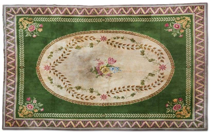 Inline Image - Lot 45: A machine woven carpet of Aubusson style, designed by Oliver Messel, made by V'Soske