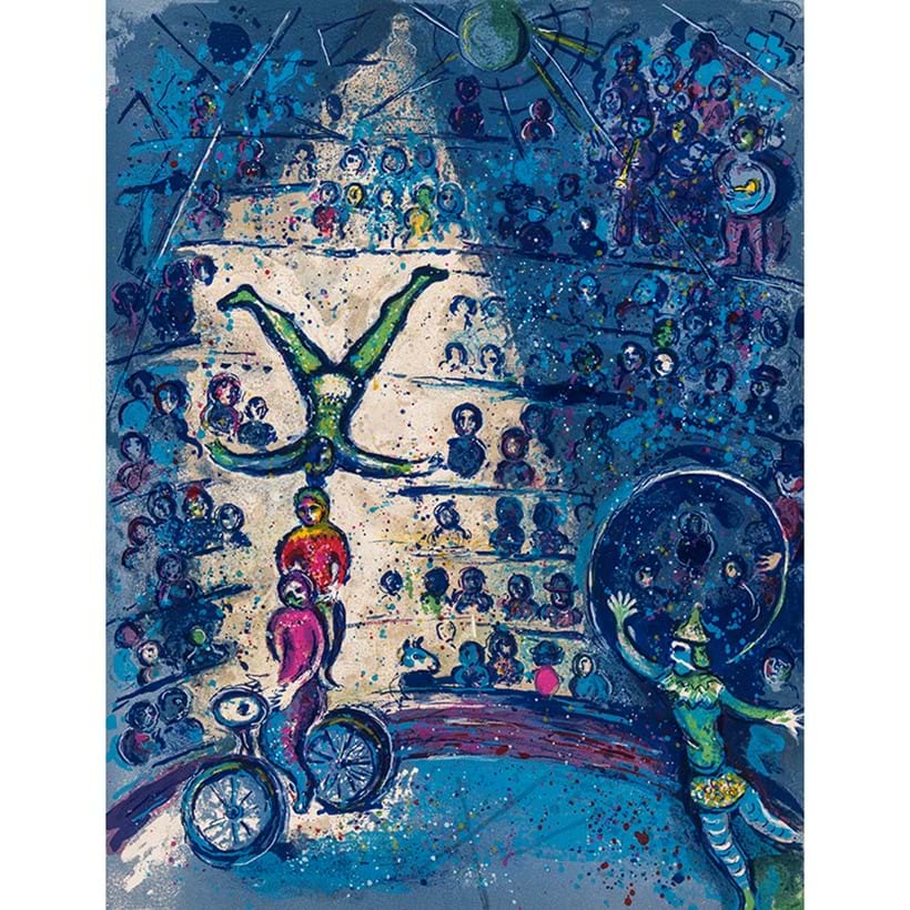 Inline Image - Marc Chagall (1887-1985), 'Cirque (Cramer 68)', The book, 1967, comprising 38 lithographs, 23 printed in colours, with title-page, text and justification, this copy signed in pencil, numbered from the edition of 250. Amongst the rarest of Chaggall’s edition works, this fine copy sold in 2021 doe £100,000