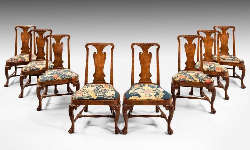 Inline Image - Lot 39: A set of eight George II walnut chairs, circa 1730 | Est. £40,000-60,000 (+ fees)